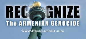 The Armenian genocide commemorative billboard in Watertown, Mass.