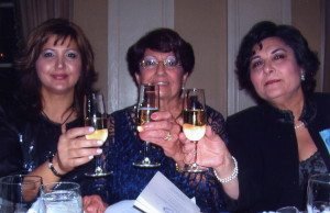  Toasting the centennial are (L-R) Vicky Marashlian, chairperson, ARS Central Executive; Angele Manoogian, chairperson, ARS Centennial Committee; and Knarik Kiledjian, chairperson, ARS Eastern Regional.