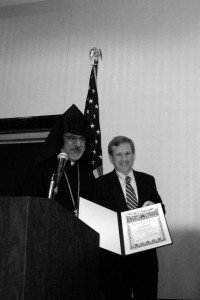 Congressman Mark Steven Kirk receives the 2009 Spirit of Armenia award. Kirk, who represents the 10th District in Illinois, is the co-chair of the Congressional Caucus on Armenian Issues.