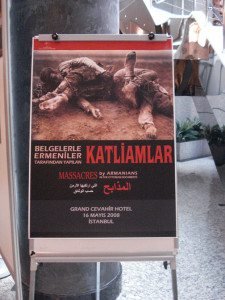 An exhibition in Istanbul at the Grand Cevahir hotel on May 16, 2008. The display focuses on "atrocities committed by Armenians against Turks."