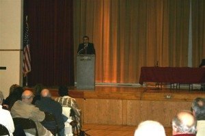 Rustamyan speaking in Watertown.