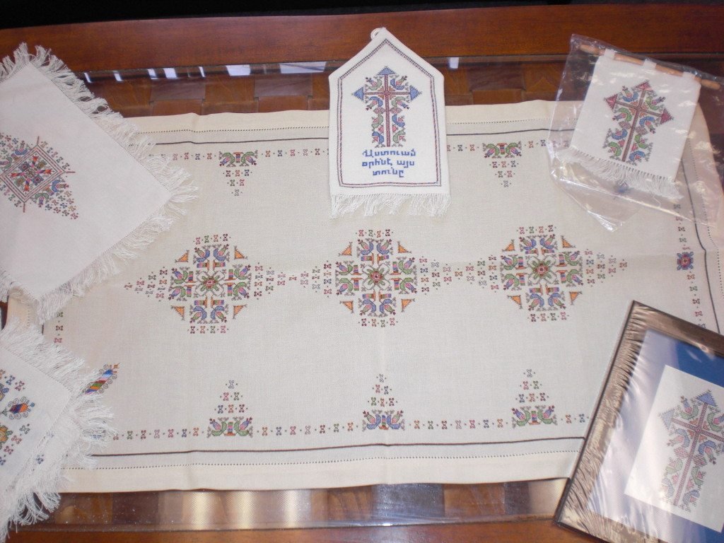 Samples of the Syrian-Armenian made needlework