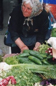 Selling vegetables at the farmer’s market in Yerevan. (Photo: Tom Vartabedian)