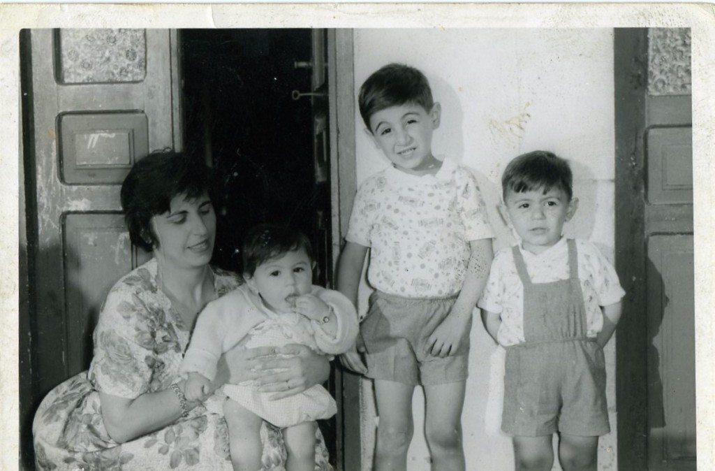The author with his brothers and mother