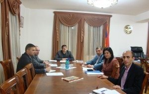 FCHA representatives meeting with Ara Haroutyunyan and Artsakh government representatives.