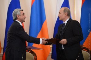 On Sept. 3, 2013, following a meeting with Russian President Vladimir Putin, President Serge Sarkisian announced Armenia would join the Russian-led Customs Union.  (Photo: President.am)