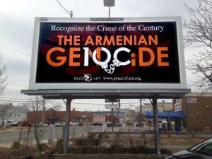 A billboard in Watertown, Mass., reminds passersby of the Armenian Genocide.