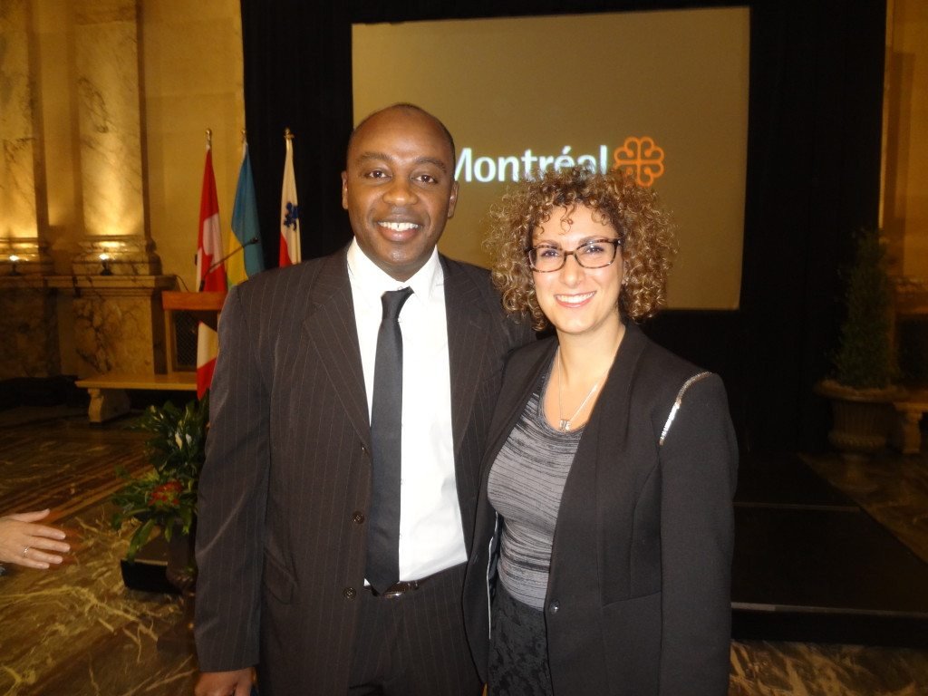 The author with François Bugingo, the founder and president of Reporters Without Borders in Canada and an avid advocate for freedom of press around the world, at the Rwandan Genocide commemoration event at Montreal’s City Hall.