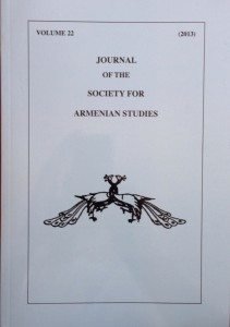 The Society for Armenian Studies recently announced the publication of Volume 22 (2013) of the Journal of the Society for Armenian Studies (JSAS). 