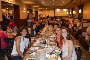 AYF counselors and staff dining together