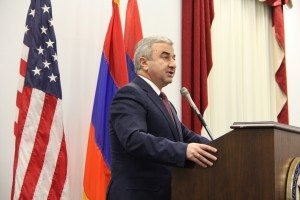 Artsakh Parliament Speaker Ashot Ghoulian offering remarks at the Capitol Hill Celebration of Artsakh Freedom