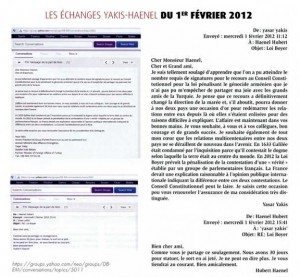 Text of email exchange between Turkish lobbyist and French Judge on Feb. 1, 2012