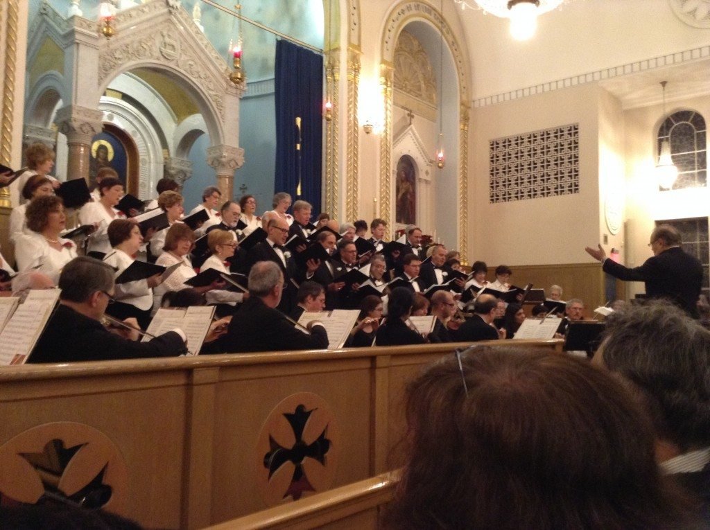 A scene from Erevan Choral Society and Orchestra’s Christmas Holiday Concert, held on Dec. 14 at the Holy Trinity Armenian Apostolic Church in Cambridge