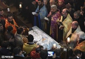 A requiem sevice in memory of six-month-old Seryozha Avetisyan took place in Gyumri on Jan. 20. (Photo: Photolure/Hayk Baghdasaryan)
