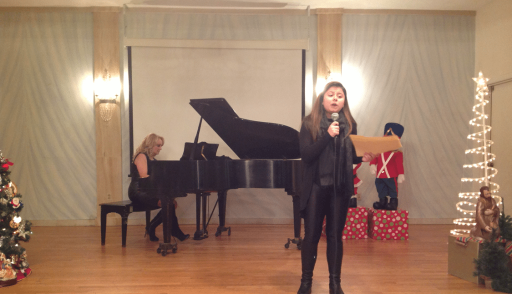 Meghrig Der Vartanian reciting a moving poem dedicated to the elderly,  with accompaniment by Kavlakian