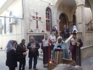 Armenians celebrate Diarentarach at the St. Etchmiadzin Church in Mosul in February 2014. (Photo: Iraqi Armenians Facebook page)