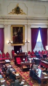 An image of the Vermont State Legislature during consideration of the Armenian Genocide Centennial Resolution.