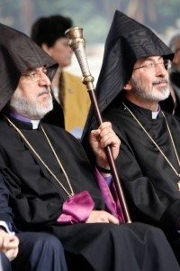 Archbishop Oshagan Choloyan, Prelate of Armenian Church of America (Eastern) and Archbishop Khajag Barsamian, Primate of the Diocese of the Armenian Church of America (Eastern) (Photo: Tom Vartabedian)