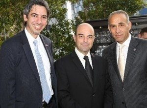 (L-R) Co-vice chair Saro Kerkonian with newly elected chairperson Harry Dikranian and ex-officio Armen Hovannisian