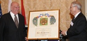 Prof Hovannisian receiving the Hrant Dink Freedom Award by the Armenian Bar Association’s first chairman, David Balabanian