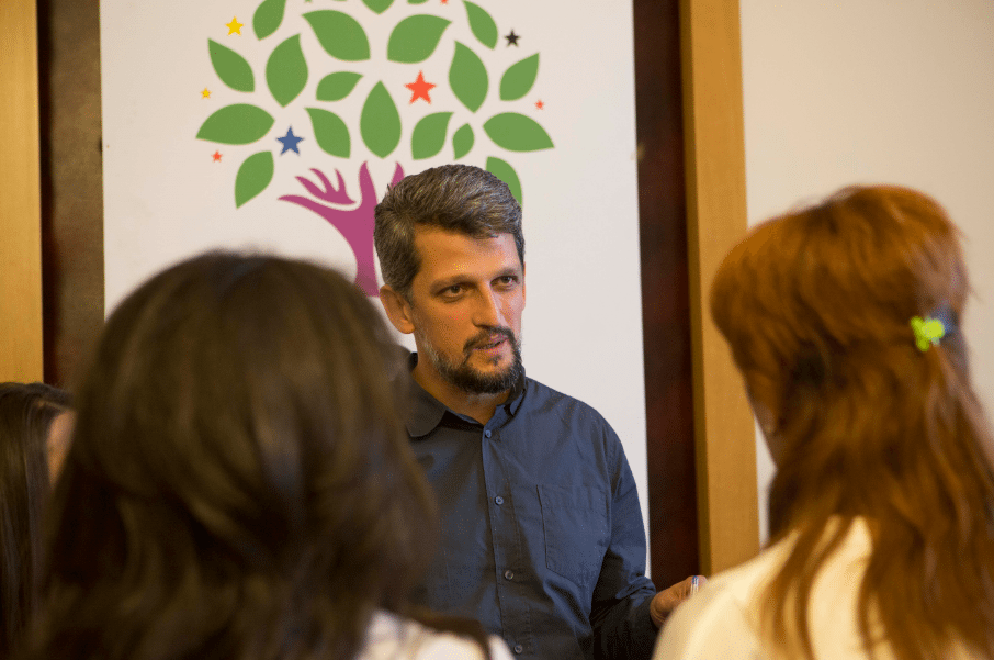 Garo Paylan speaks to Armenian reporters at the HDP offices in the Grand National Assembly of Turkey in Ankara - November, 2014 (Photo: Rupen Janbazian)
