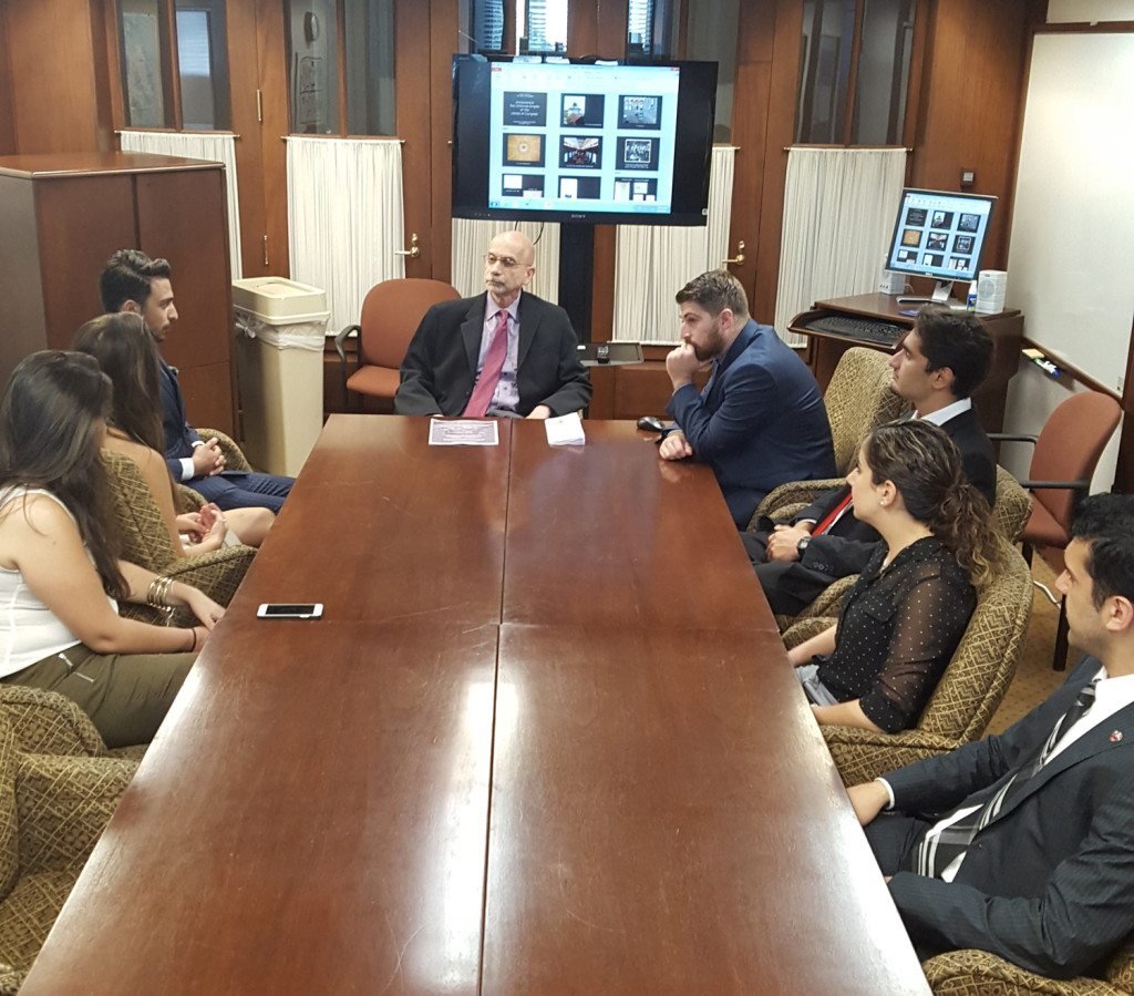 Dr. Levon Avdoyan, the Armenian and Georgian area specialist at the Library of Congress, speaking with the 2015 ANCA Leo Sarkisian Interns. 