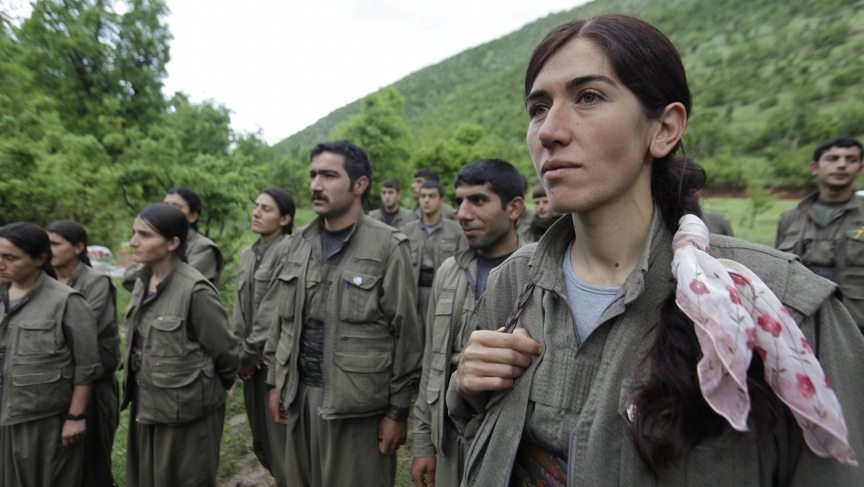 Fighters from the Kurdistan Workers Party, or PKK, stand in formation in northern Iraq on May 14, 2013. (Photo: Azad Lashkari - Reuters)