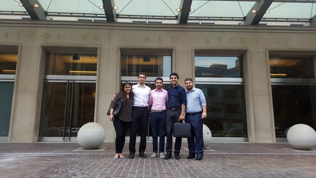 Shaunt Tchakmak and the ANCA LSI 2015 team in front of the Brookings Institution