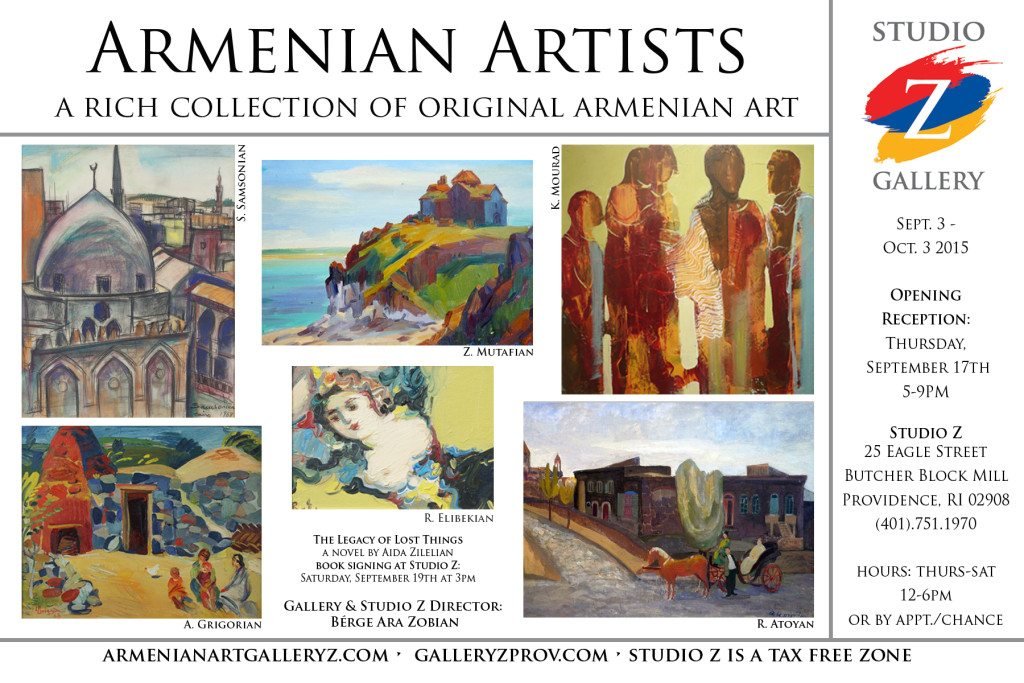 In an exhibit titled, “Armenian Artists: A Rich Collection of Original Armenian Art,” Studio Z will showcase works from nationally and internationally renowned artists from Sept. 3 to Oct. 3 in Providence. 