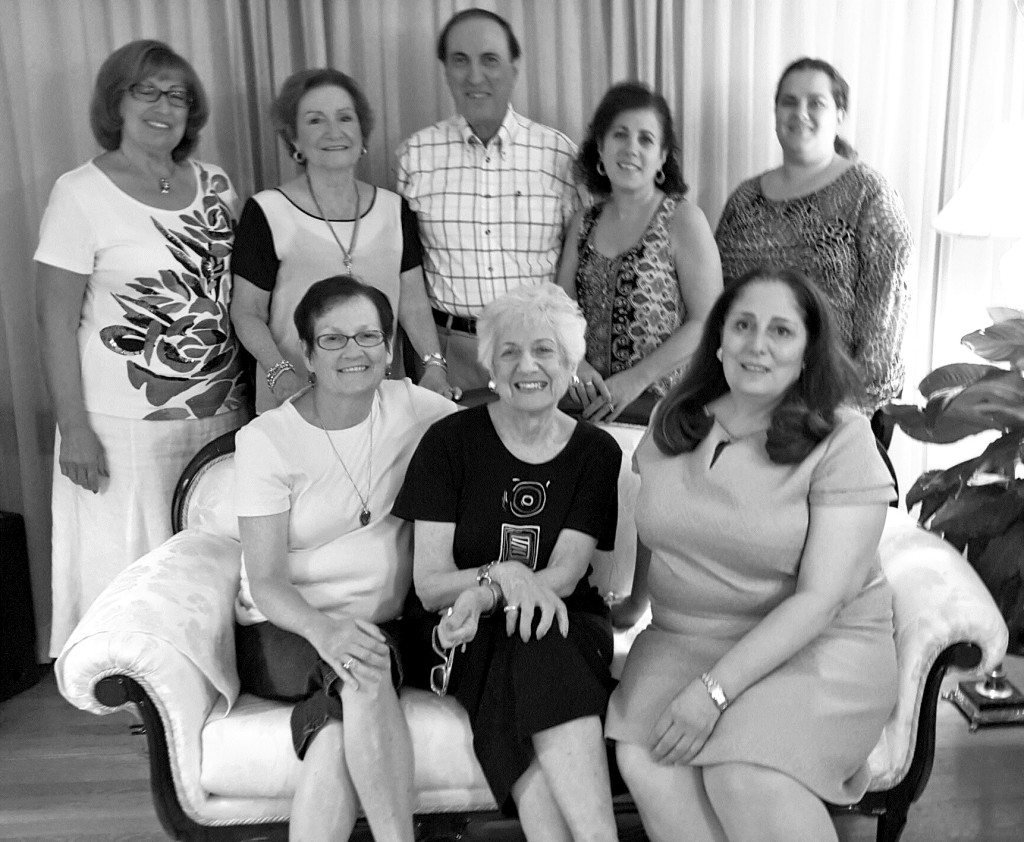 The committee for the 100th anniversary celebration of the Armenian Memorial Church of Watertown meets in preparation. They are (back, L-R) Anahid Salakian, Laura Nabedian, Sarkis Salakian, Grace Kent, and Arpie Nigoghosian Evans; (front, L-R) co-chair Libby Sabounjian, Betty Boole, and co-chair Phyllis Dohanian. The commemoration will feature a banquet on Saturday evening, Sept. 26, at the Crowne Plaza Hotel in Woburn and a special service at the church on Sunday morning, Sept. 27, followed by a reception. 