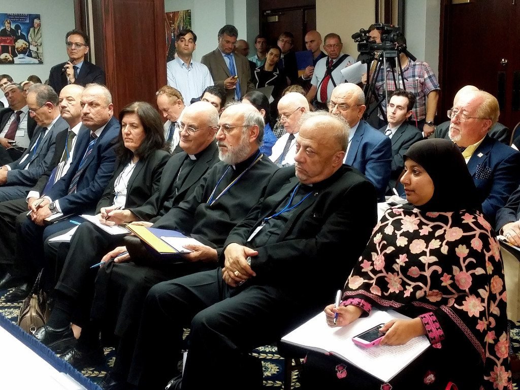 His Eminence Archbishop Oshagan Choloyan, who serves as president of Christian and Arab Middle Eastern Churches Together (CAMECT), attended the Sept. 9 IDC press conference and explained the importance of Armenian participation in events like the IDC convention.