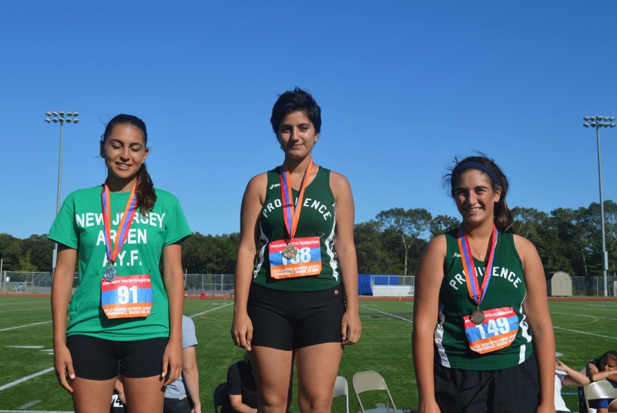 Javelin Medalists (L-R) Christine Kutlu (NJ), Tatevik Khatchatryan & Sara Anoushian (PROV)