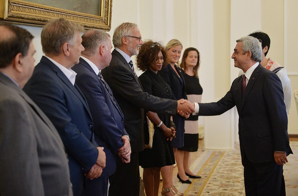The Parliamentary delegation meeting Armenian President Serge Sarkisian 