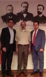 (L-R) Master of ceremonies Mher Janian, guest speaker ARF CC member Khajag Mgrdichian, and New York ARF advisor to the AYF Naz Markarian