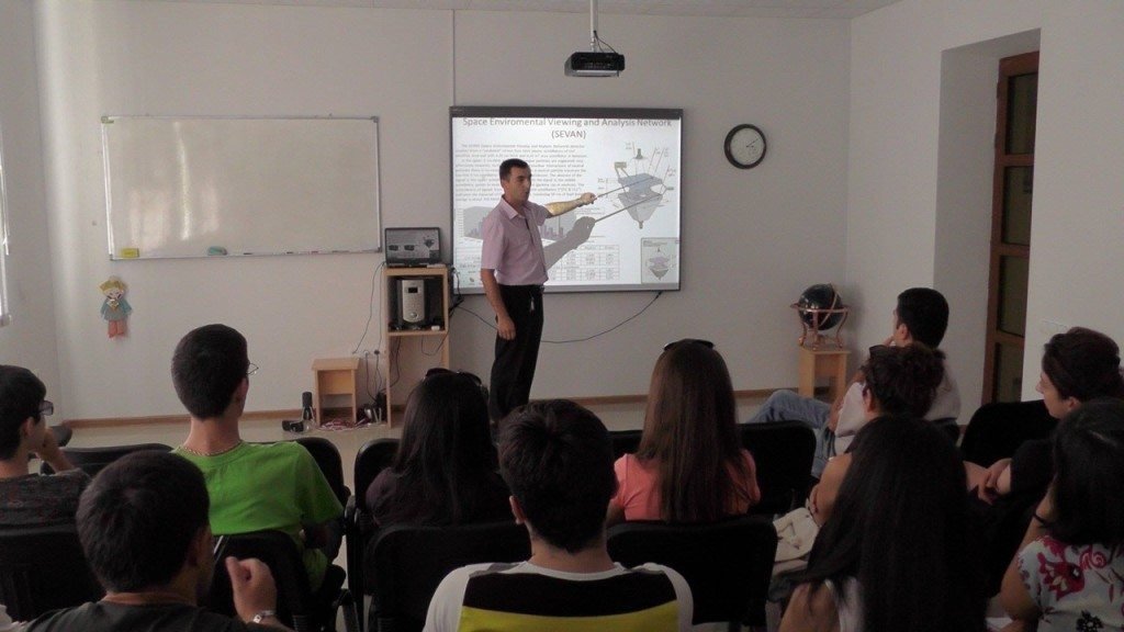 Dr. Tigran Karapetyan lectures students on CRD’s Space Environment, Viewing, and Analysis Network (SEVAN)
