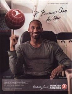 A Turkish Airlines ad featuring Kobe Bryant