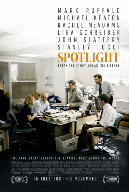 Theatrical poster for 'Spotlight' (Photo: Open Road Films)