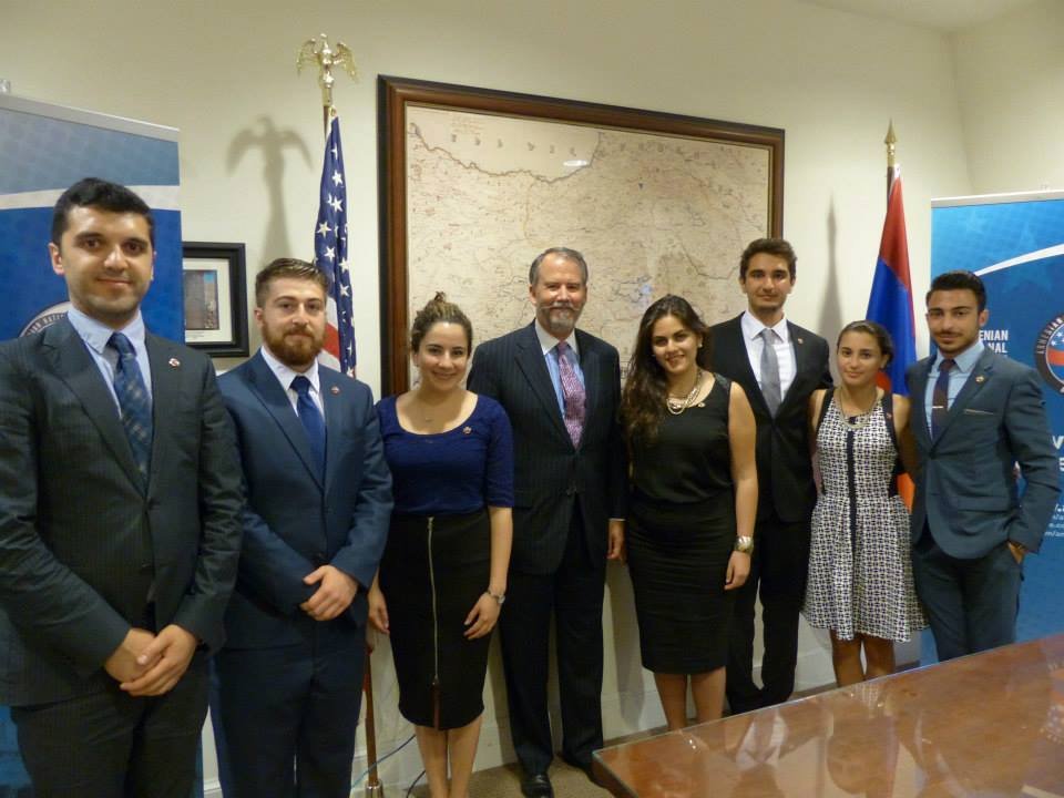 2015 Leo Sarkisian Interns with Ambassador John Evans
