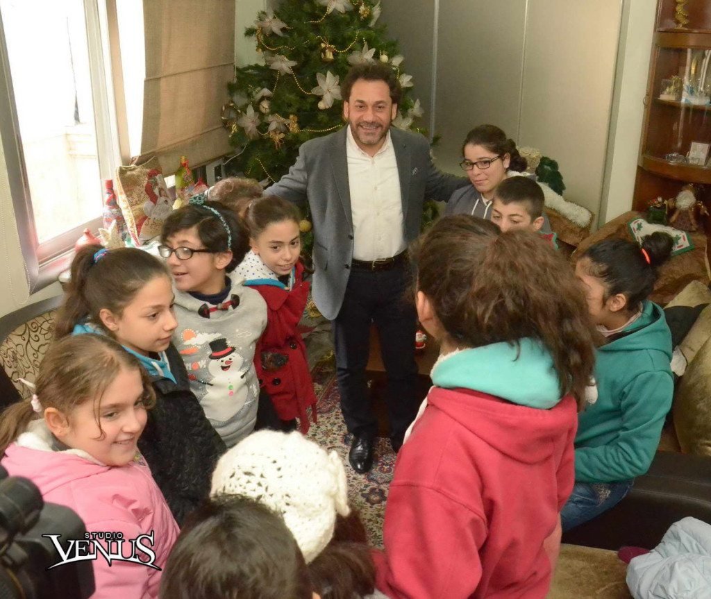 Rev. Haroutune Selimian with the Children of the Armenian Orphanage in Aleppo.