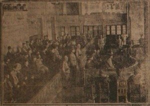 A court session of the Turkish courts-martial of 1919–20. CUP's leaders, Enver, Djemal, Talaat, among others, were ultimately sentenced to death under charges of wartime profiteering, and massacres of both Armenians and Greeks