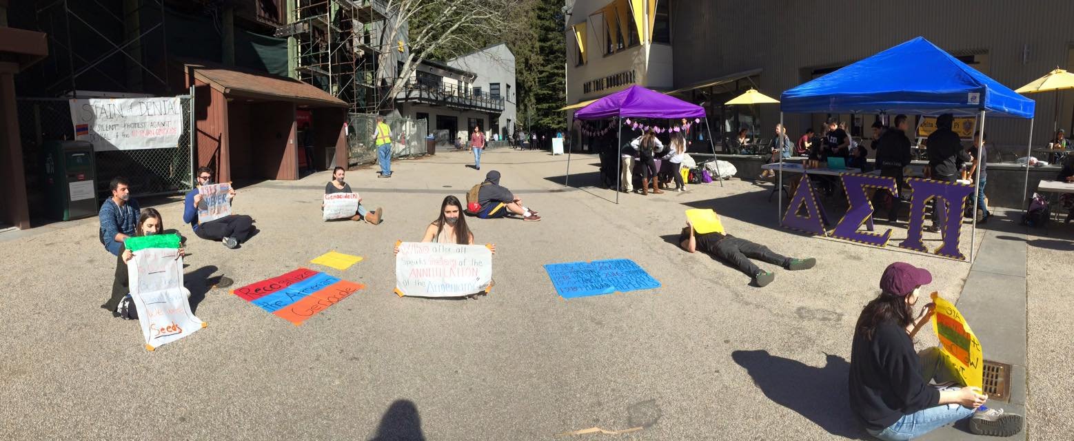 A scene from the UC Santa Cruz protest 