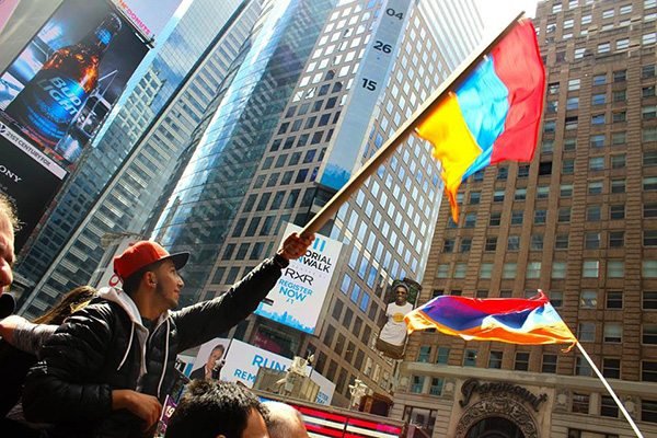 Centennial of the Armenian Genocide commemorated in Times Square (Photo: Anahid Kaprielian)