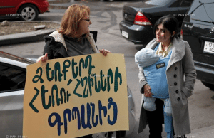 'Just a few years ago, the government tried to abolish paid maternity leave and free vaccinations for infants. Luckily, women’s rights activists were able to retract those decisions through vigorous protesting.' (Photo: PanArmenian Photo)