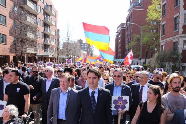 Then-MP Trudeau participating in the 'March for Humanity' in Montreal last May (Photo: Justin Trudeau/Twitter)