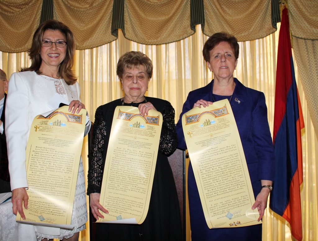 Banquet honorees Alice Yigitkurt, Diana Burggraf, and Alice Bozoyan