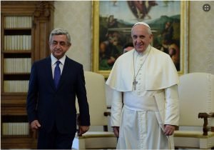 Pope Francis with President Serge Sarkisian in September 2014 (Photo: president.am) 