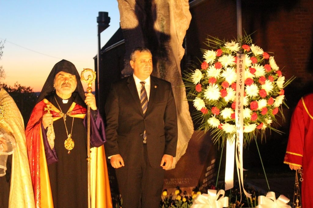 The program was followed by a wreath laying ceremony at the Genocide Monument outside of Sts. Vartanantz Church.