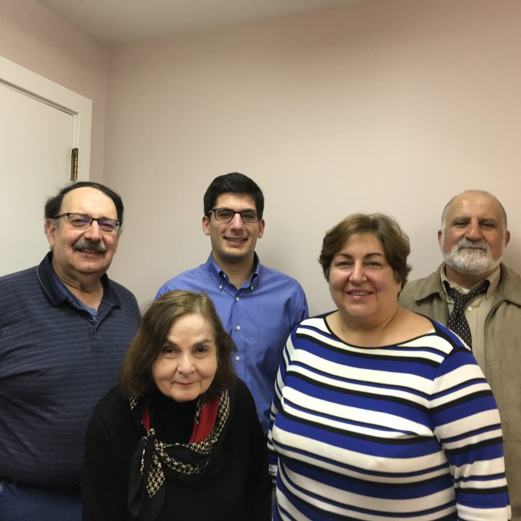 Several members of the Armenian Memorial Church fair committee gather in preparation for the Annual Fair to be held on Friday evening, May 20, and Saturday, May 21. They are (back row, left to right) Armen Dohanian, Scott Yerganian and Gregg Ohanian, and (front row, left to right) Vicky Tomasian and Roberta Vanderkyl.