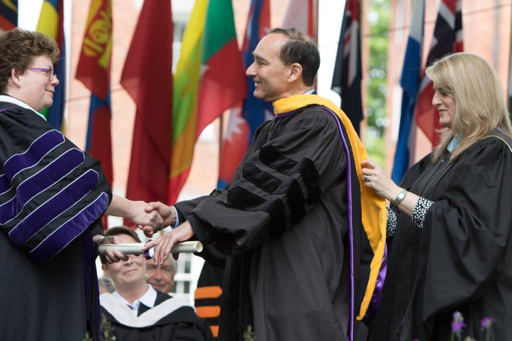 Bohjalian receiving his honorary degree (Photo: Maria Stenzel/ Amherst College