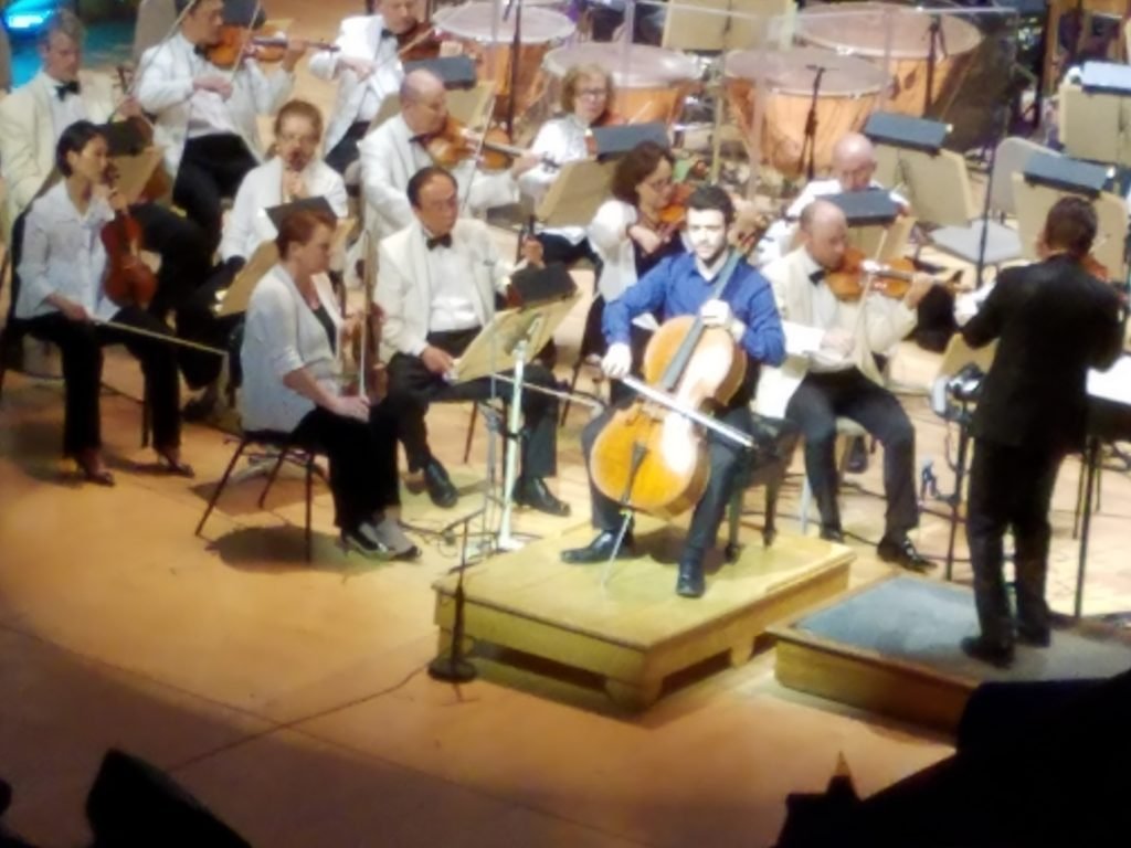 Cellist Edvard Pogossian performing